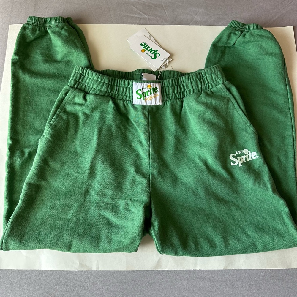 NWT ZARA Green Sprite Logo Sweatpants Size L